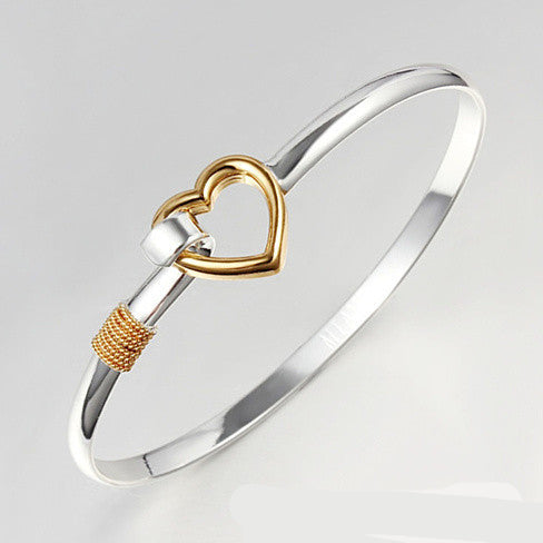Hold My Heart Gold And Silver Polished Bracelet Vista Shops