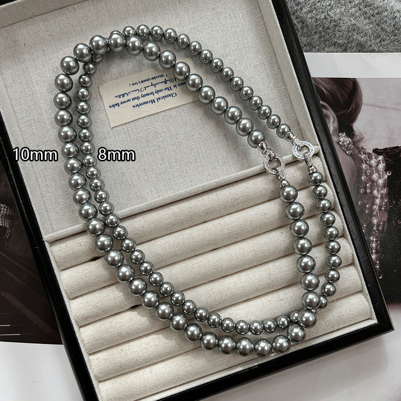 Deep Sea Lustrous Pearls Choker Necklace